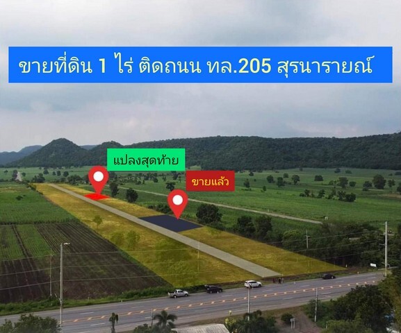 ขายที่ดินแบ่งขาย อ.โคกสำโรง จ.ลพบุรี ติดถนนหลวง สุรนารายณ์ 205 ...