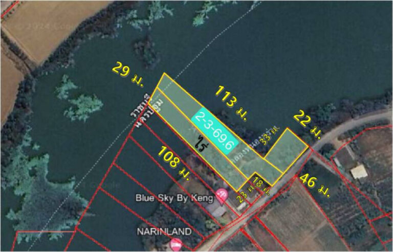 ขาย ที่ดิน 2 ไร่กว่า ติดริมน้ำ ใกล้ มอเตอร์เวย์บางใหญ่ – กาญจนบุรี นครปฐม ต.บ้านยาง เหมาะสร้าง รีสอร์ท