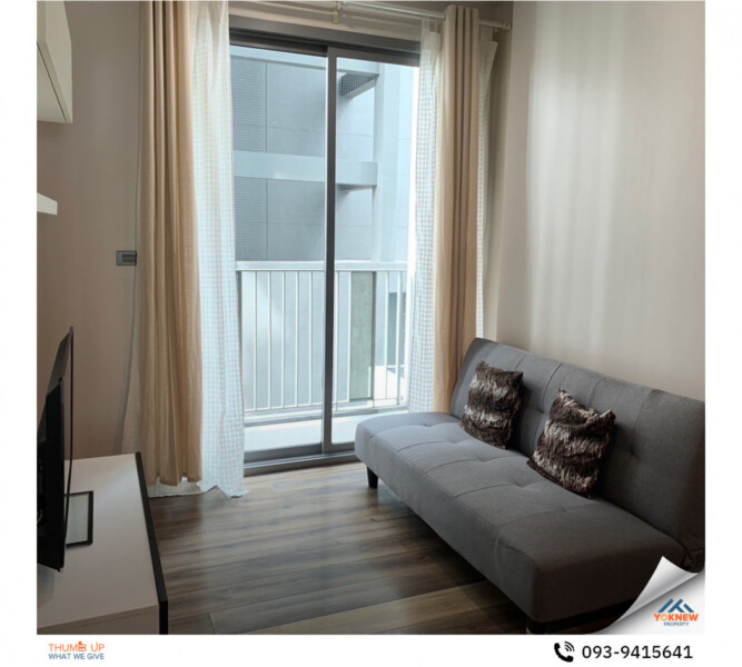 ว่างเช่า Condo CEIL by Sansiri 1 ห้องนอน 1 ห้องน้ำ ห้องขนาด 35 ตร.ม. เฟอร์นิเจอร์มาแบบพร้อมให้เข้าอยู่เลย