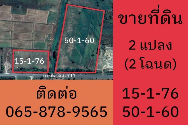 ขายที่ดินทำเลดี 2 แปลงติดกัน (15 และ 50 ไร่) เจ้าของขายเอง แยกขายได้ ตำบลหนองบัว อำเภอหนองบัว จังหวัดนครสวรรค์